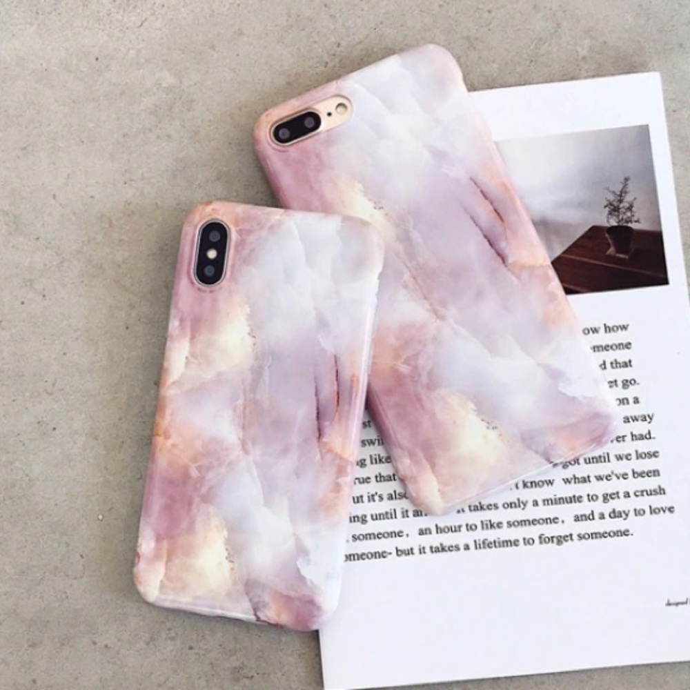 FINAL SALE iPhone 7/8 Case Pink Stone Marble - Picture 4 of 6